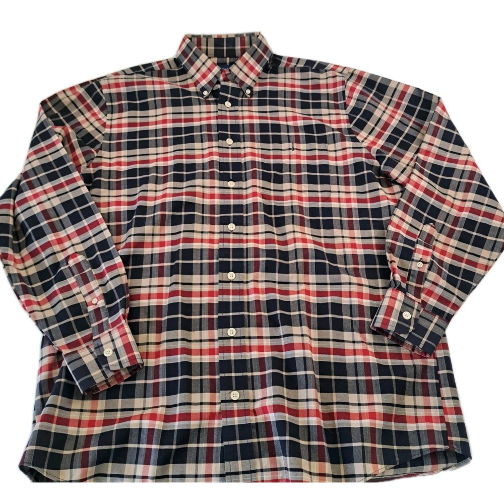 Vtg TownCraft‎ Plaid Wrinkle Free Shirt Men's ML/ML Button Down Preppy Classic